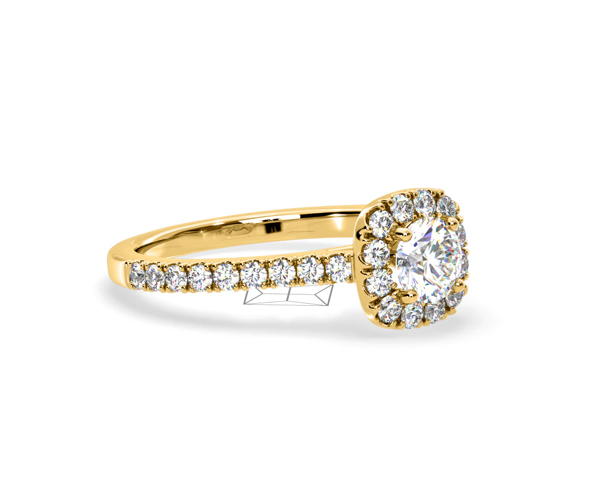 Elizabeth Diamond Halo Engagement Ring in 18K Gold 1.00ct G/VS2 - Image 77