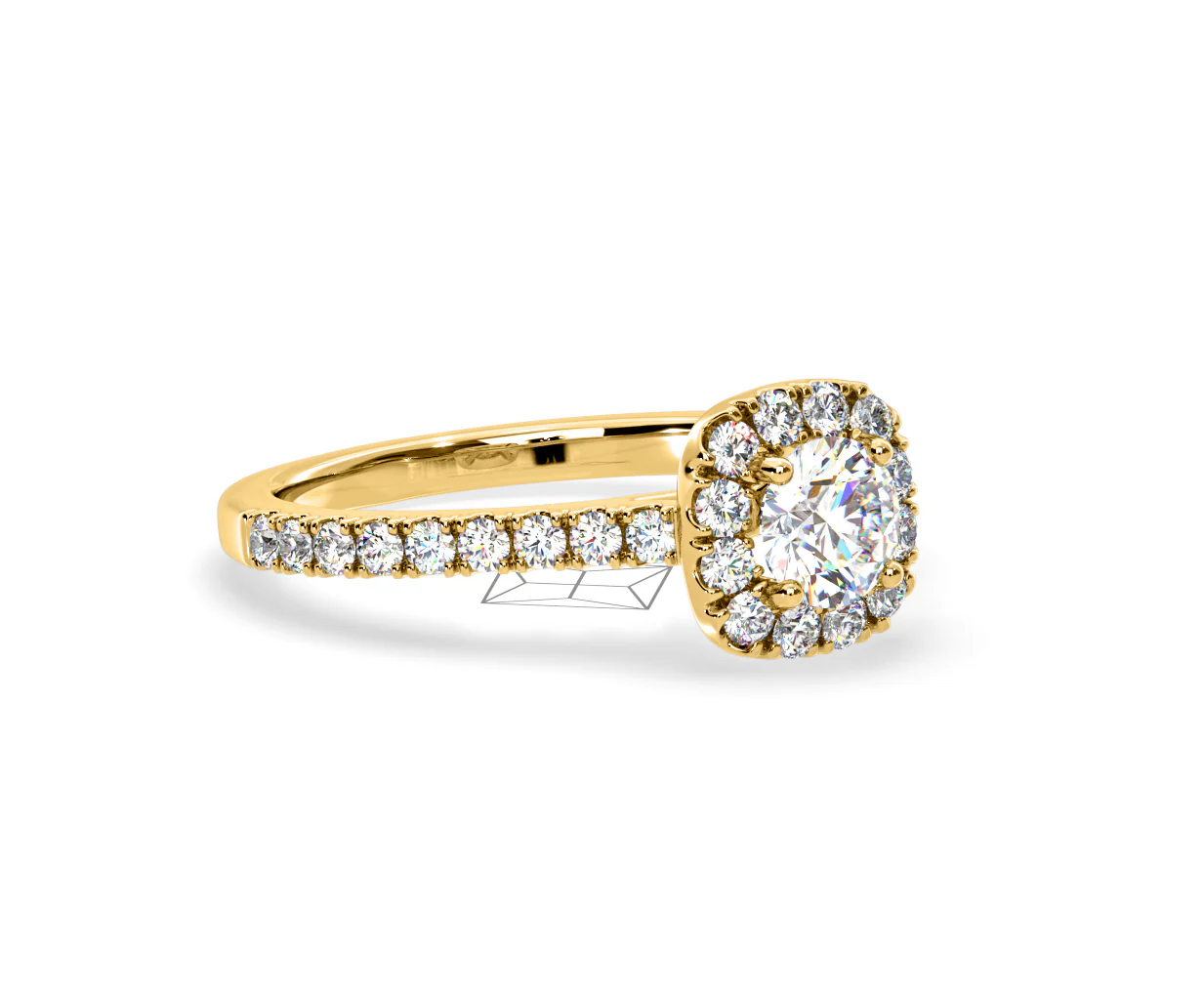 Elizabeth Diamond Halo Engagement Ring in 18K Gold 1.00ct G/VS2 - Image 78