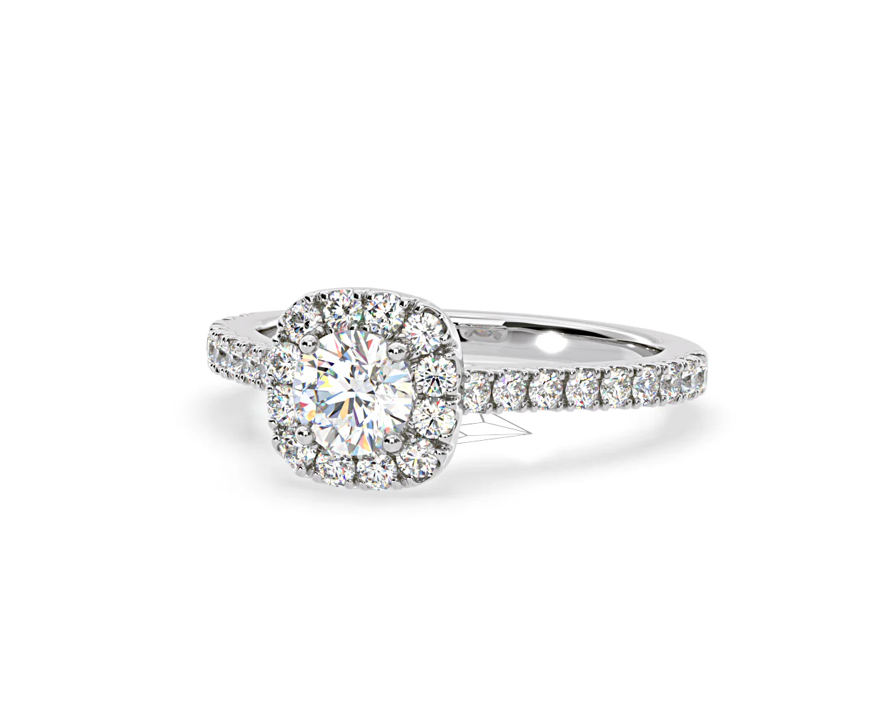 Elizabeth Diamond Halo Engagement Ring in Platinum 1.00ct G/SI1 - Image 12