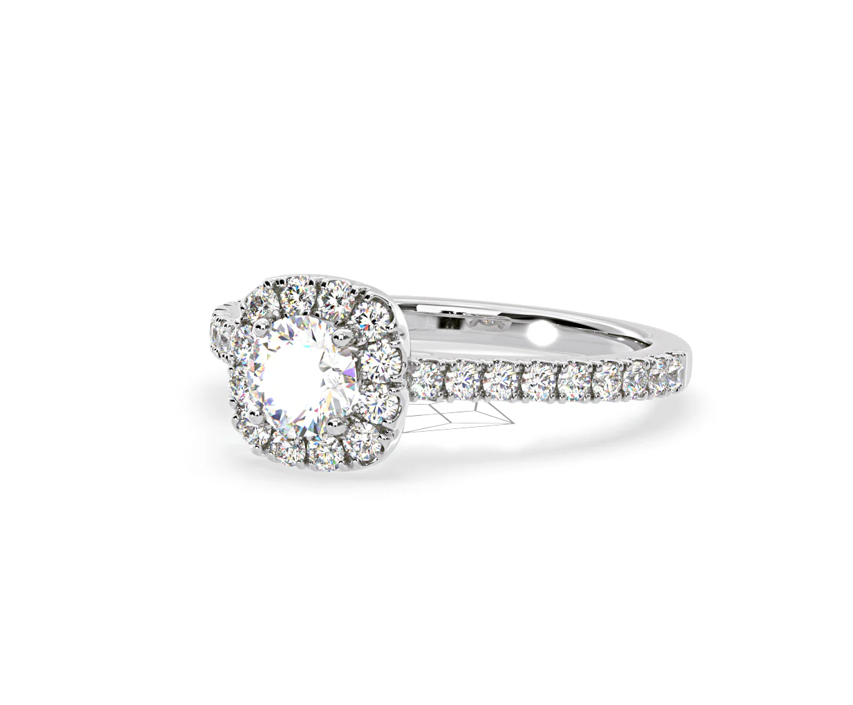 Elizabeth Diamond Halo Engagement Ring in Platinum 1.00ct G/SI1 - Image 14