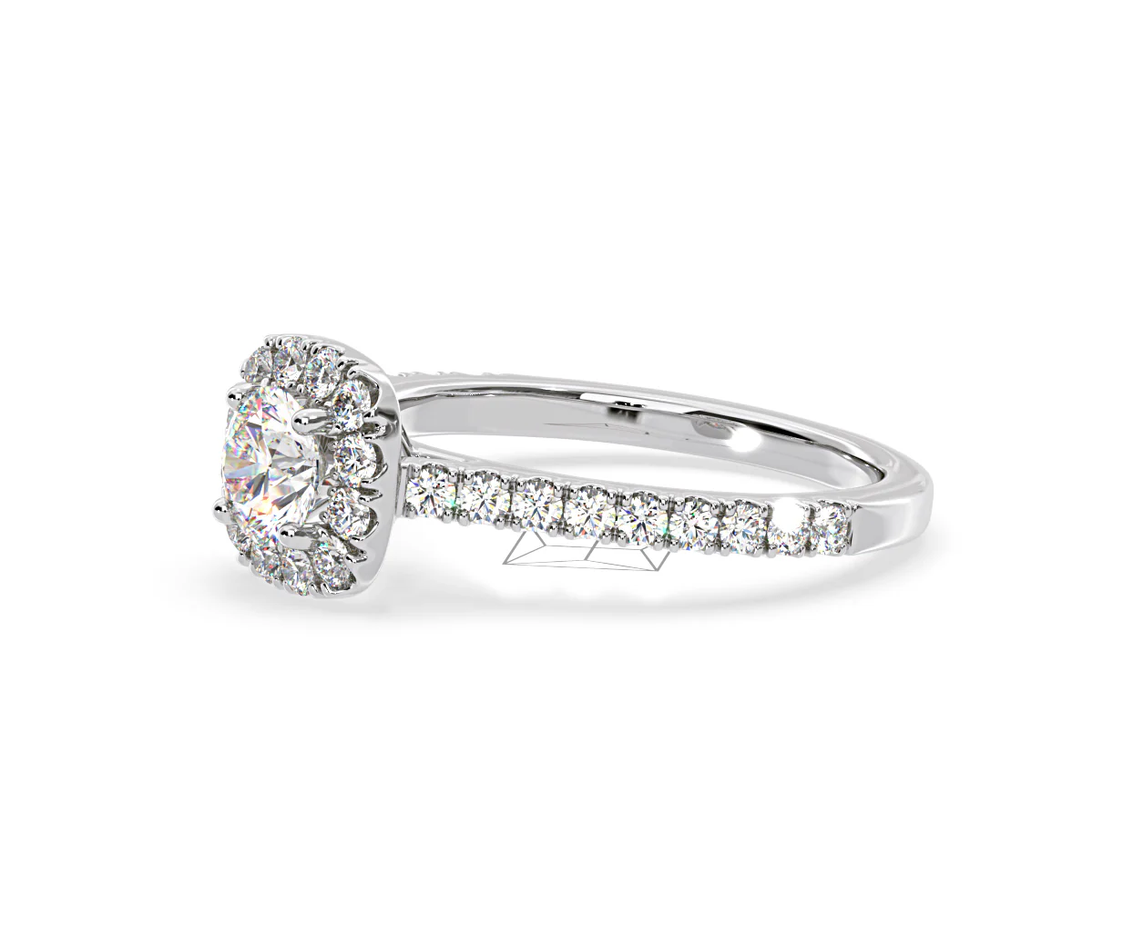 Elizabeth Diamond Halo Engagement Ring in Platinum 1.00ct G/SI1 - Image 20