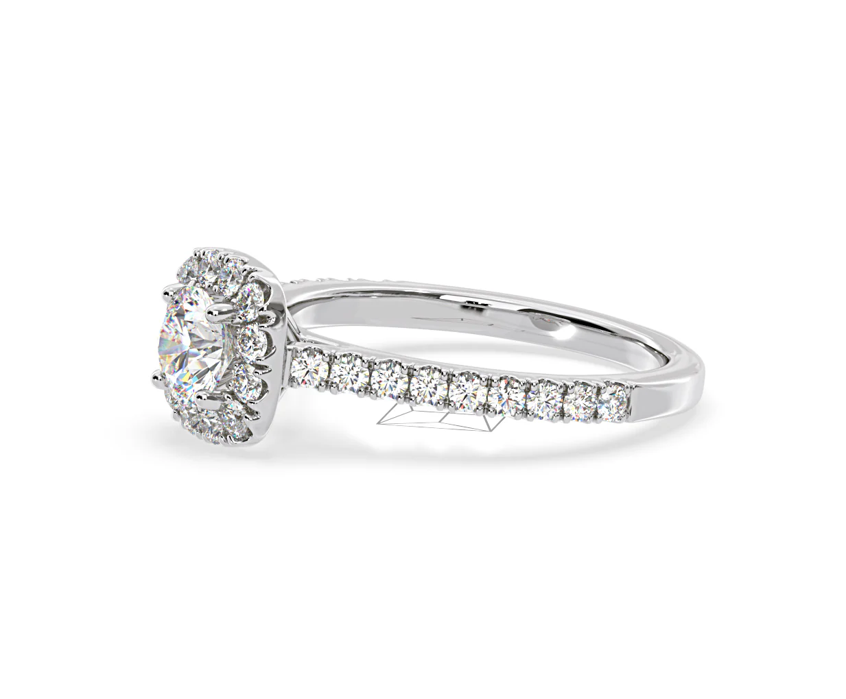 Elizabeth Diamond Halo Engagement Ring in Platinum 1.00ct G/SI1 - Image 21