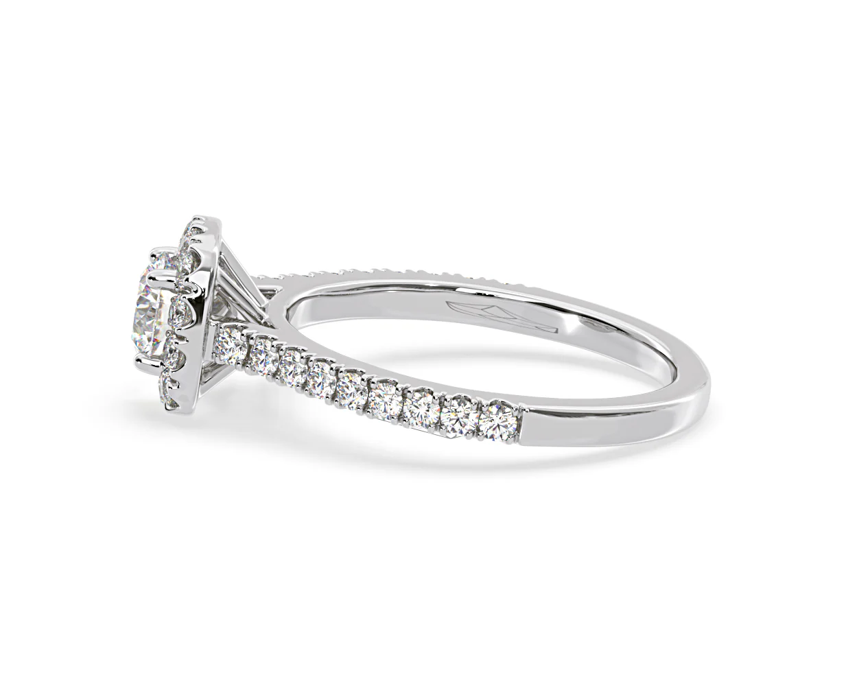 Elizabeth Diamond Halo Engagement Ring in Platinum 1.00ct G/SI1 - Image 28