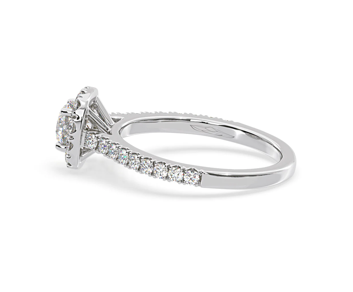 Elizabeth Diamond Halo Engagement Ring in Platinum 1.00ct G/SI1 - Image 30