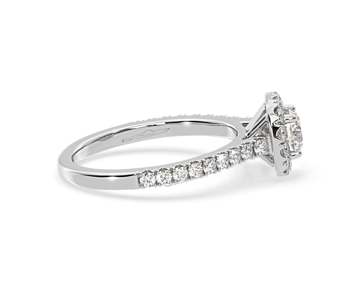 Elizabeth Diamond Halo Engagement Ring in Platinum 1.00ct G/SI1 - Image 67