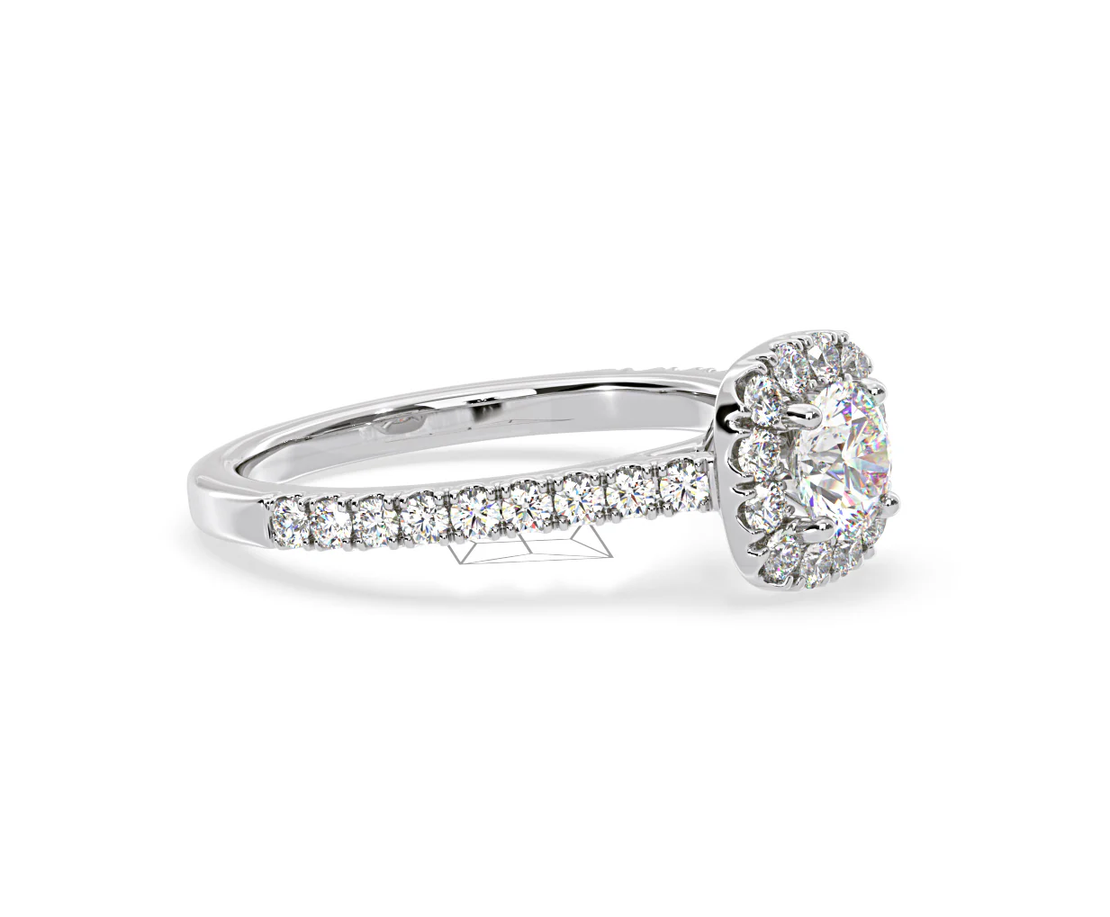 Elizabeth Diamond Halo Engagement Ring in Platinum 1.00ct G/SI1 - Image 75