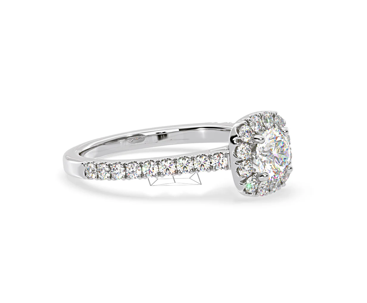 Elizabeth Diamond Halo Engagement Ring in Platinum 1.00ct G/SI1 - Image 76