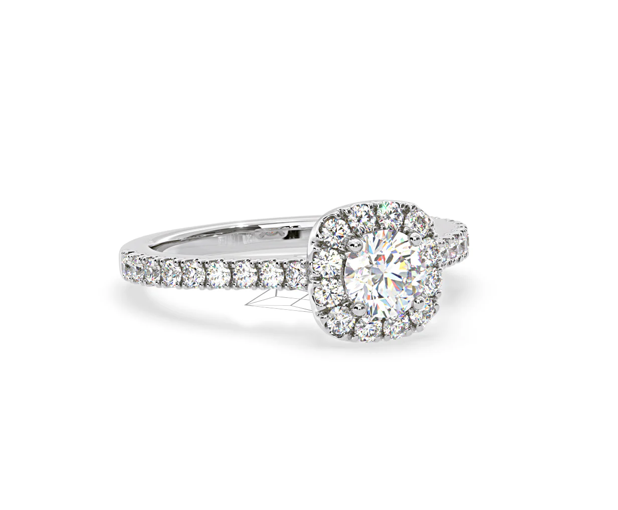 Elizabeth Diamond Halo Engagement Ring in Platinum 1.00ct G/SI1 - Image 82