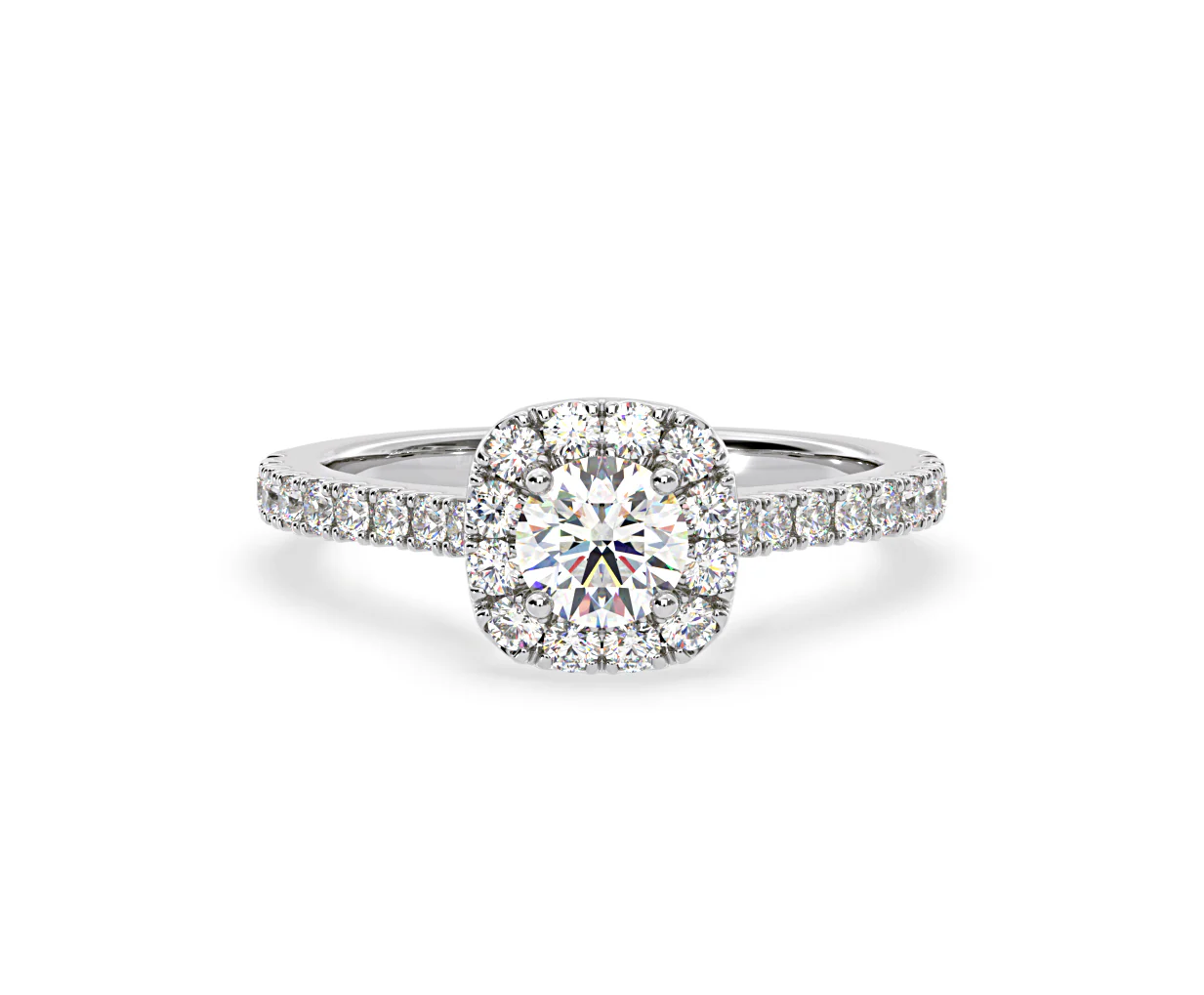 Elizabeth GIA Diamond Halo Engagement Ring in Platinum 1.30ct G/VS2 - Image 8