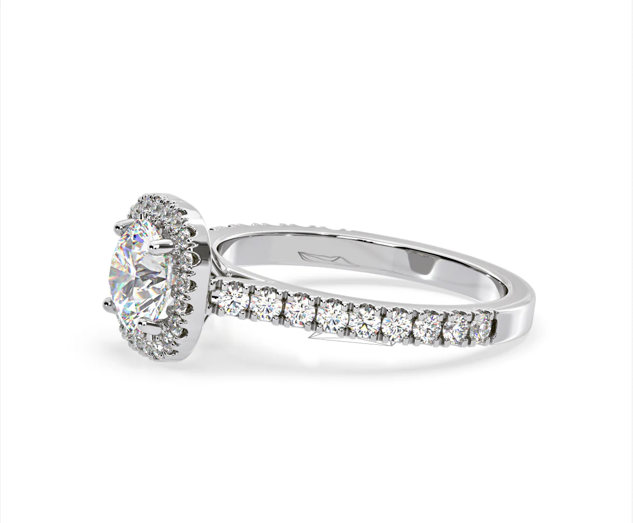 Elizabeth GIA Diamond Halo Engagement Ring in Platinum 1.50ct G/SI1 - Image 21