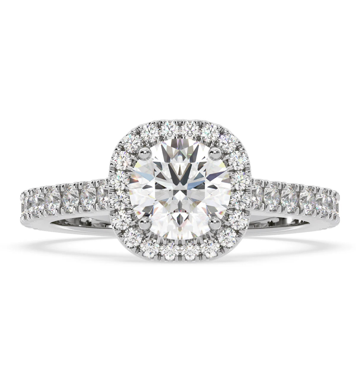 Elizabeth GIA Diamond Halo Engagement Ring in Platinum 1.50ct G/SI1 - Image 3
