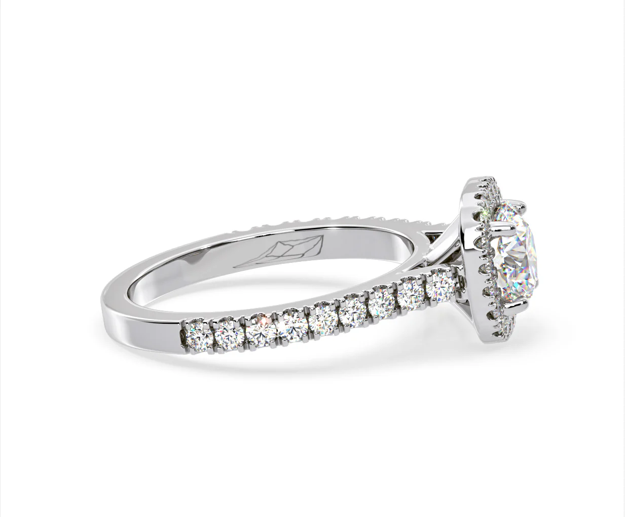 Elizabeth GIA Diamond Halo Engagement Ring in Platinum 1.50ct G/SI1 - Image 68