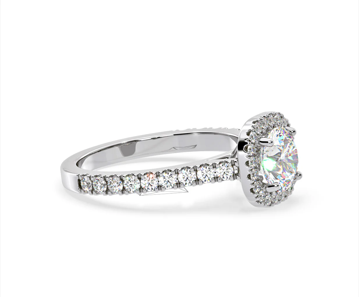 Elizabeth GIA Diamond Halo Engagement Ring in Platinum 1.50ct G/SI1 - Image 73