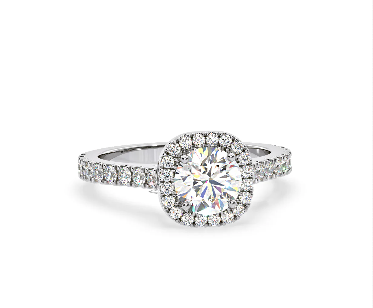 Elizabeth GIA Diamond Halo Engagement Ring in Platinum 1.50ct G/SI1 - Image 84