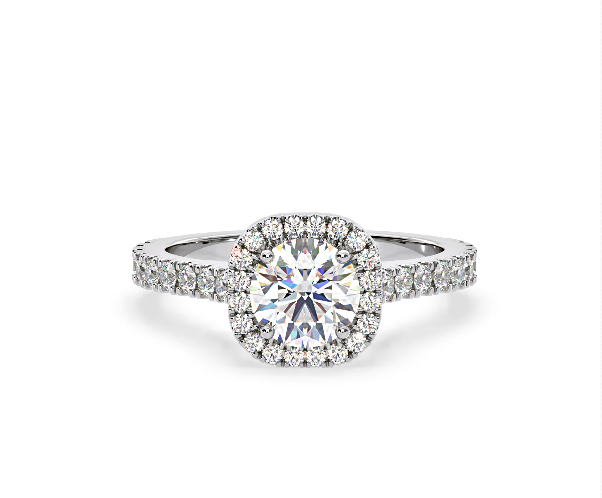 Elizabeth GIA Diamond Halo Engagement Ring in Platinum 1.50ct G/SI1 - Image 86