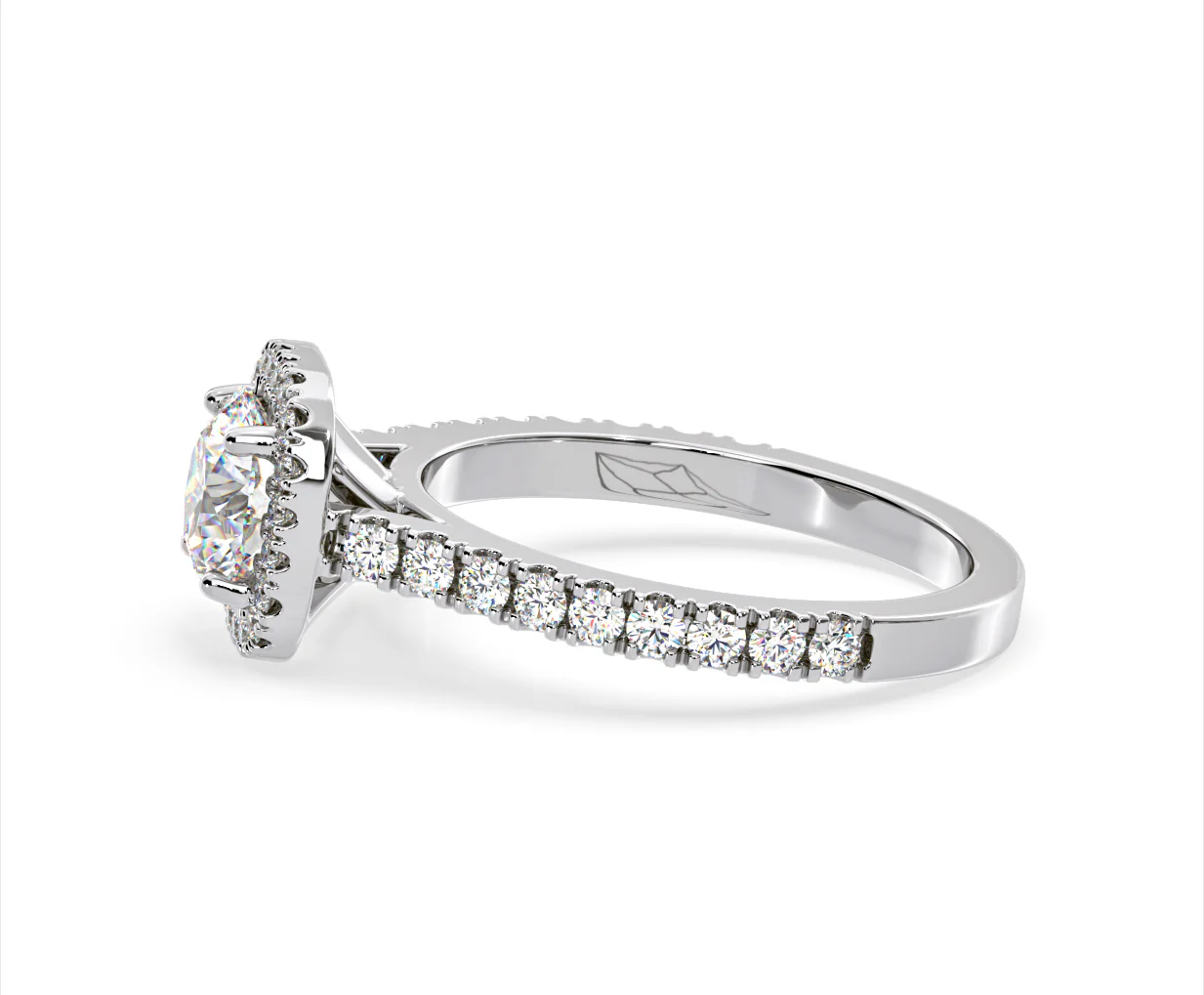 Elizabeth GIA Diamond Halo Engagement Ring in Platinum 1.50ct G/SI2 - Image 25