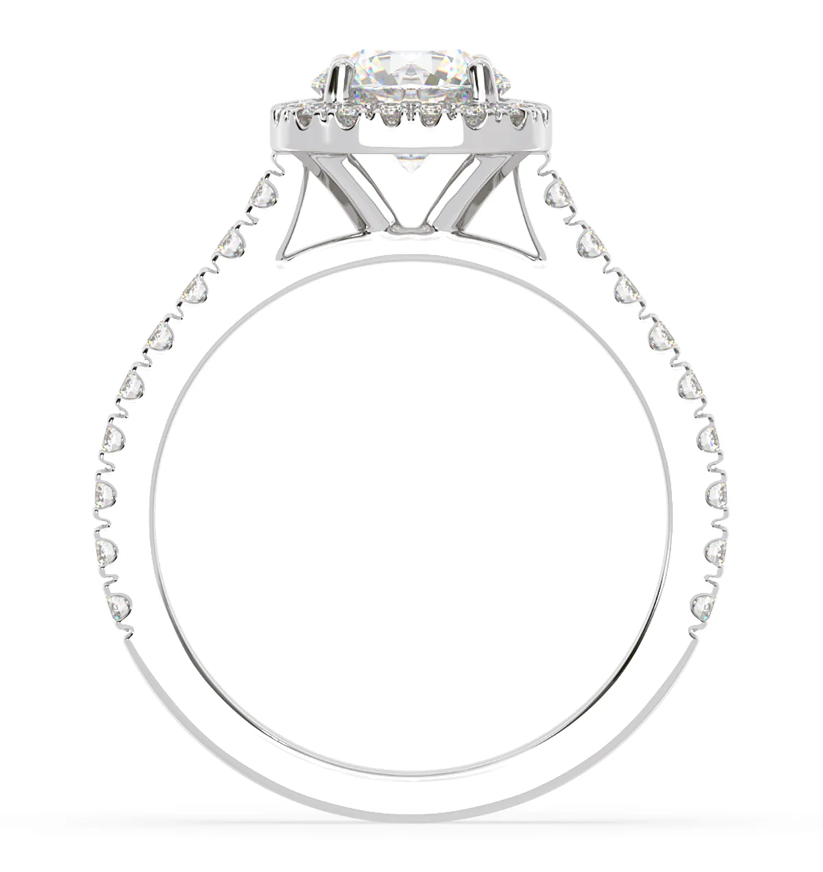 Elizabeth GIA Diamond Halo Engagement Ring in Platinum 1.50ct G/SI2 - Image 4
