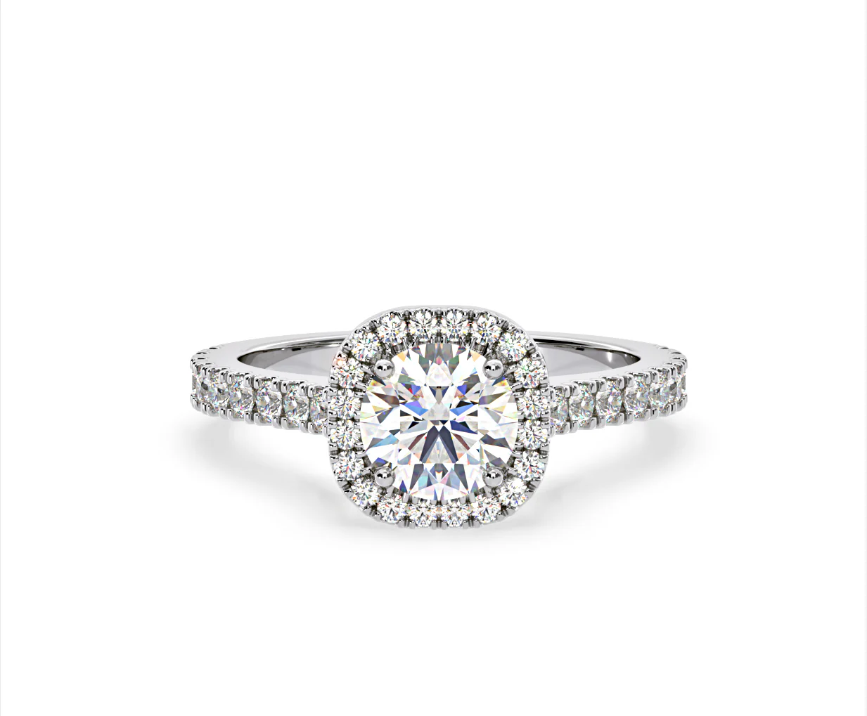 Elizabeth GIA Diamond Halo Engagement Ring in Platinum 1.50ct G/SI2 - Image 7