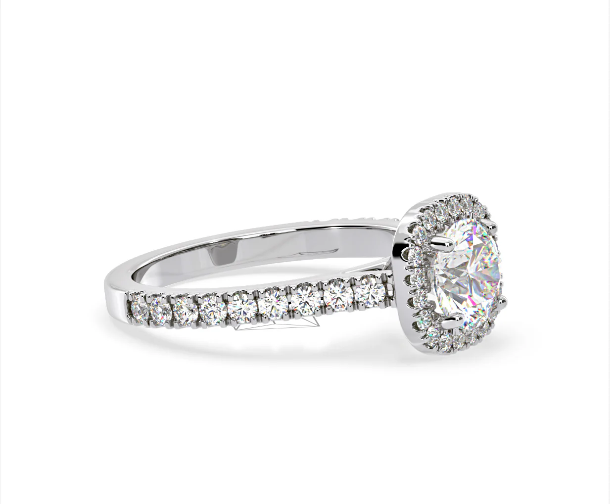 Elizabeth GIA Diamond Halo Engagement Ring in Platinum 1.50ct G/SI2 - Image 74