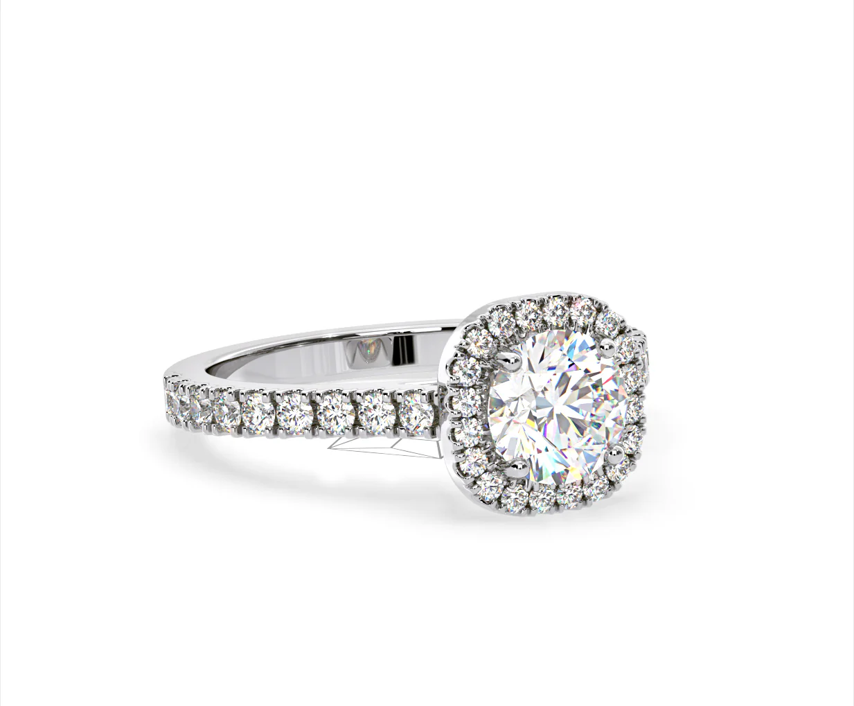 Elizabeth GIA Diamond Halo Engagement Ring in Platinum 1.50ct G/SI2 - Image 80