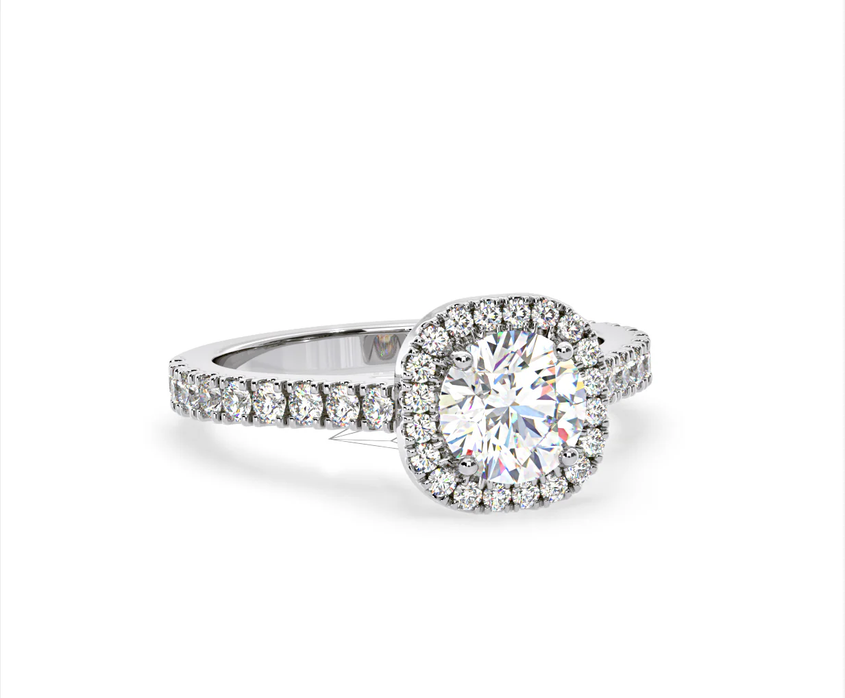 Elizabeth GIA Diamond Halo Engagement Ring in Platinum 1.50ct G/SI2 - Image 82
