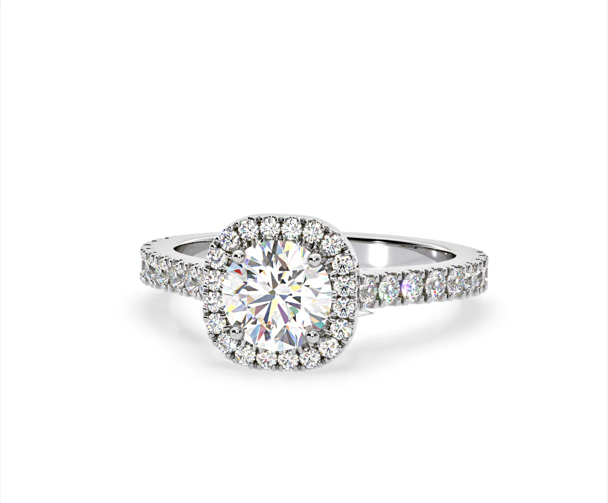 Elizabeth GIA Diamond Halo Engagement Ring in Platinum 1.50ct G/SI2 - Image 9