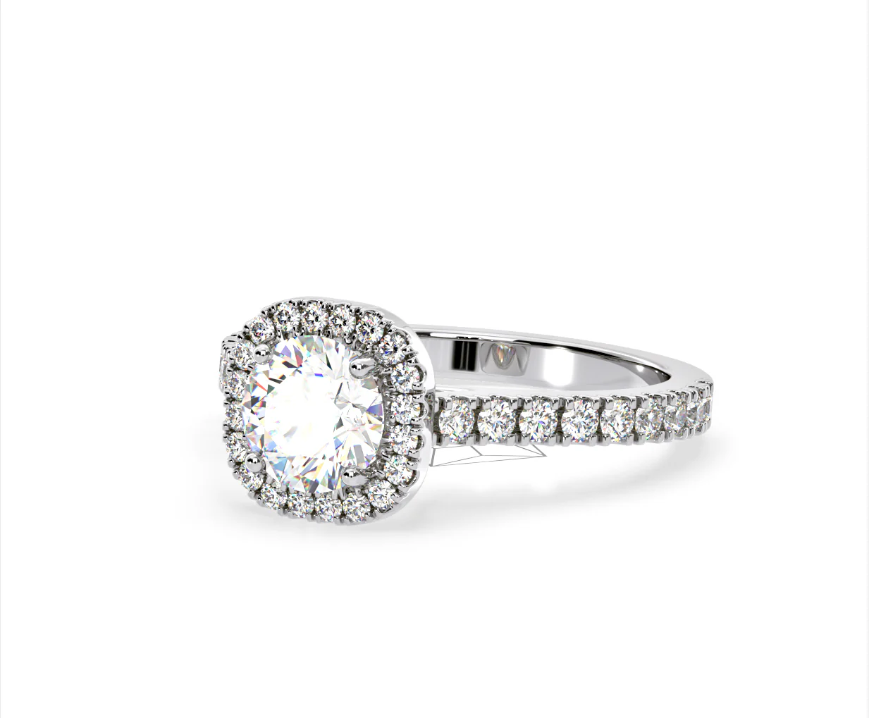 Elizabeth Lab Diamond Halo Engagement Ring 18K White Gold 1.70ct F/VS1 - Image 13