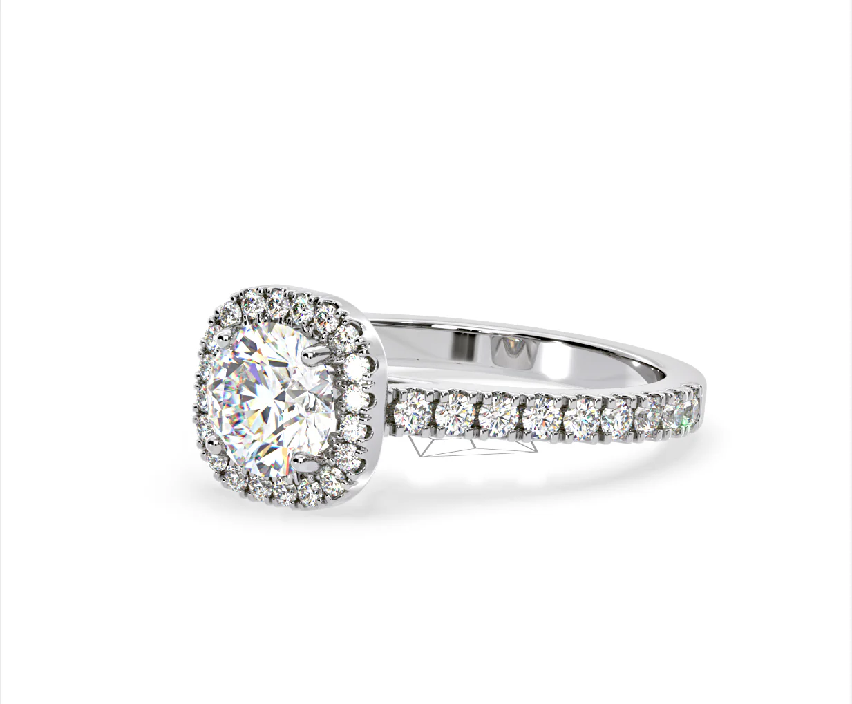 Elizabeth Lab Diamond Halo Engagement Ring 18K White Gold 1.70ct F/VS1 - Image 15