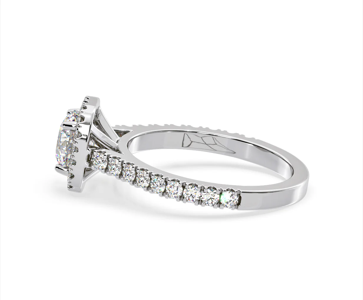Elizabeth Lab Diamond Halo Engagement Ring 18K White Gold 1.70ct F/VS1 - Image 28