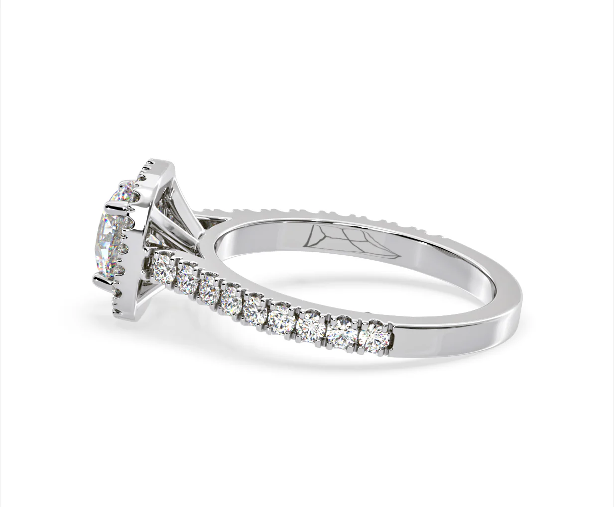 Elizabeth Lab Diamond Halo Engagement Ring 18K White Gold 1.70ct F/VS1 - Image 29