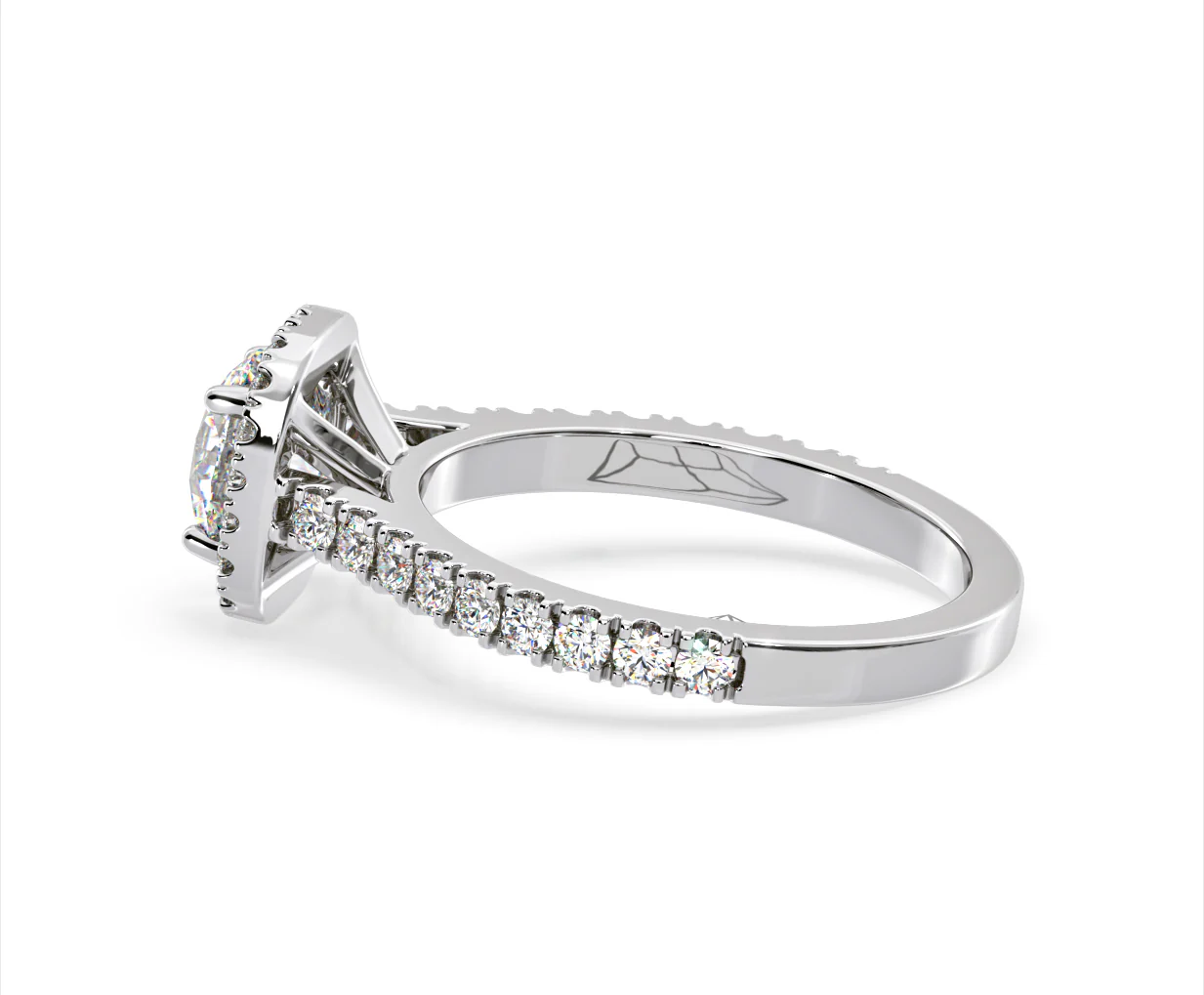 Elizabeth Lab Diamond Halo Engagement Ring 18K White Gold 1.70ct F/VS1 - Image 30
