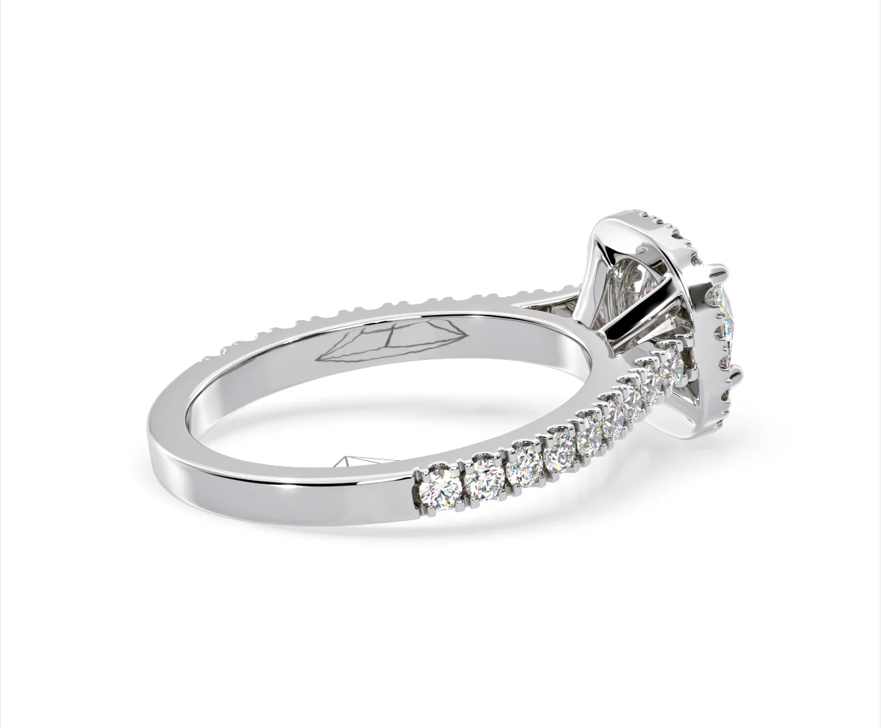 Elizabeth Lab Diamond Halo Engagement Ring 18K White Gold 1.70ct F/VS1 - Image 60