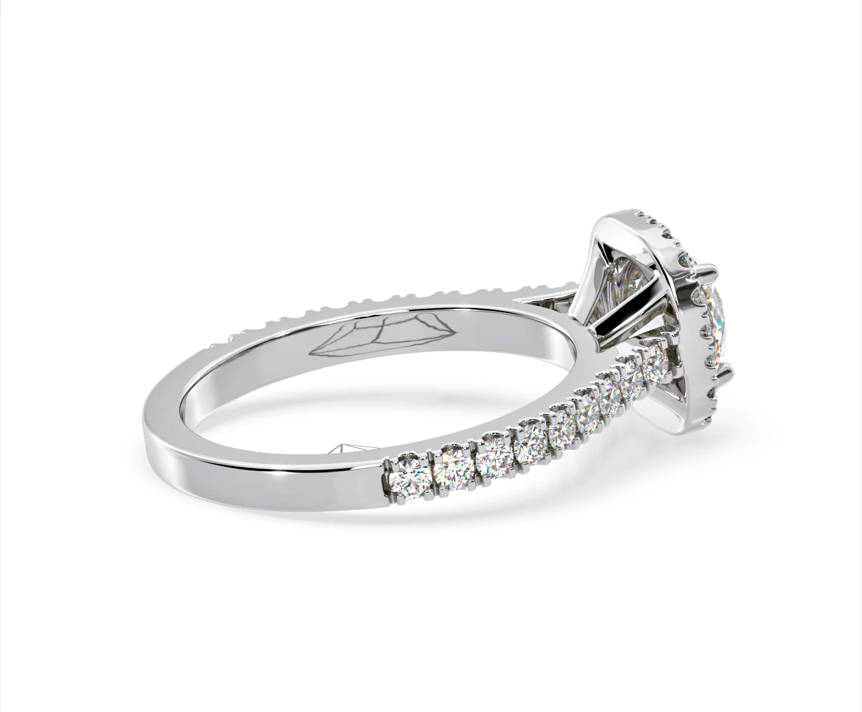 Elizabeth Lab Diamond Halo Engagement Ring 18K White Gold 1.70ct F/VS1 - Image 61