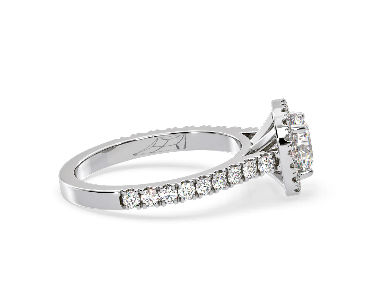 Elizabeth Lab Diamond Halo Engagement Ring 18K White Gold 1.70ct F/VS1 - Image 66