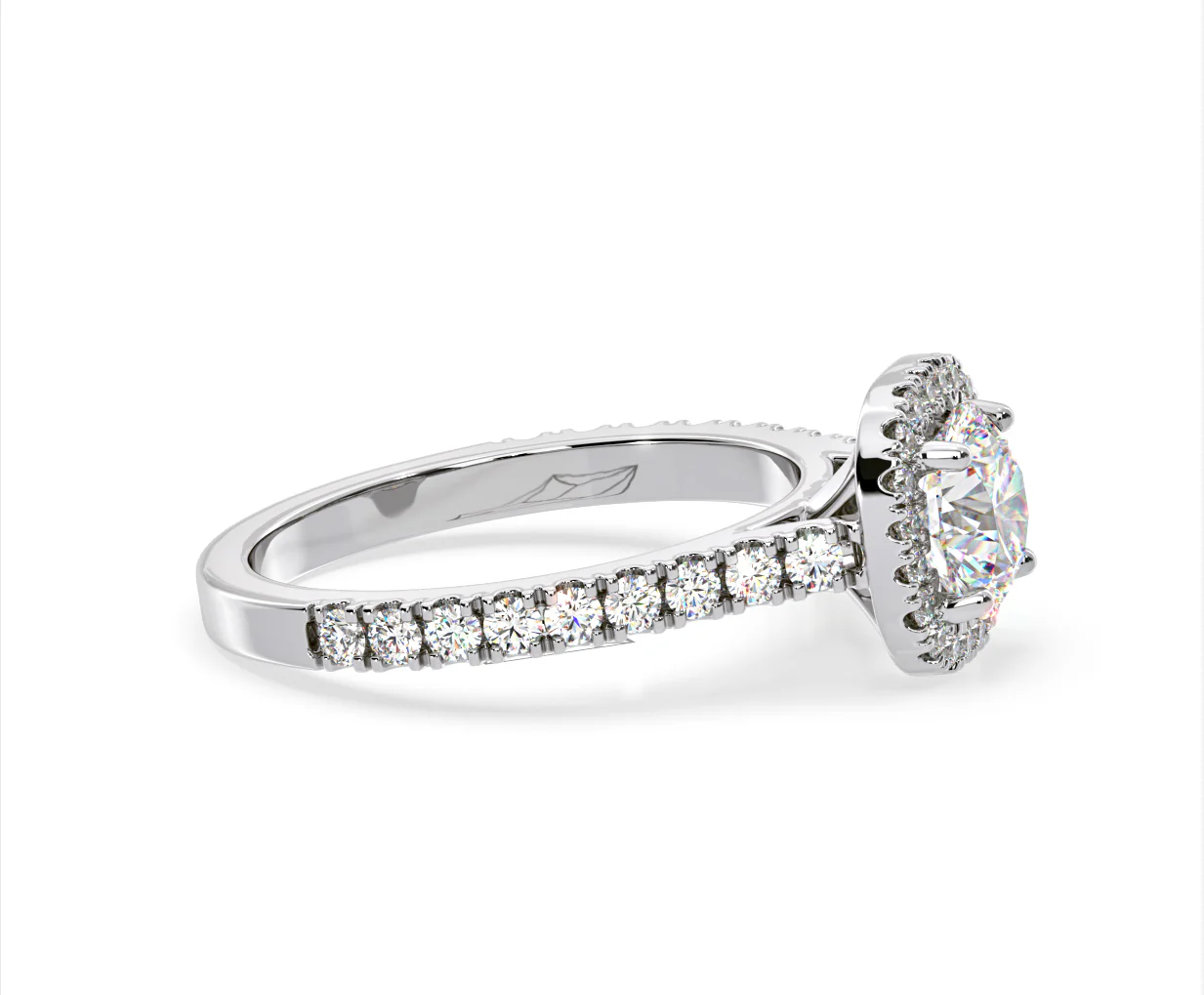 Elizabeth Lab Diamond Halo Engagement Ring 18K White Gold 1.70ct F/VS1 - Image 70