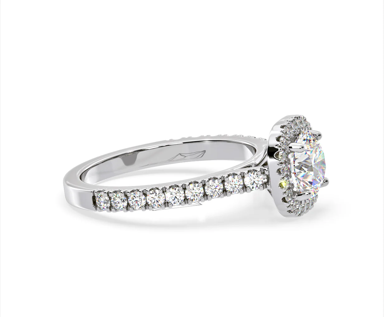 Elizabeth Lab Diamond Halo Engagement Ring 18K White Gold 1.70ct F/VS1 - Image 71