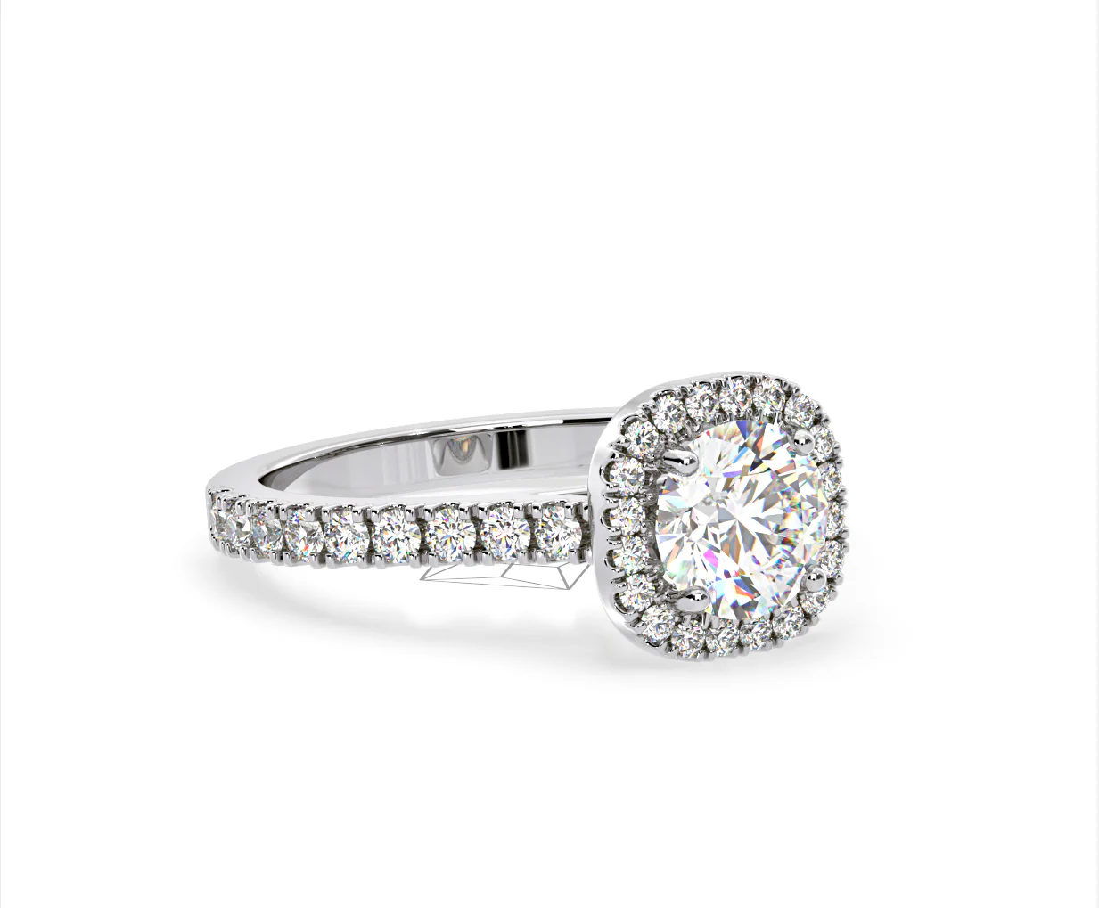 Elizabeth Lab Diamond Halo Engagement Ring 18K White Gold 1.70ct F/VS1 - Image 79
