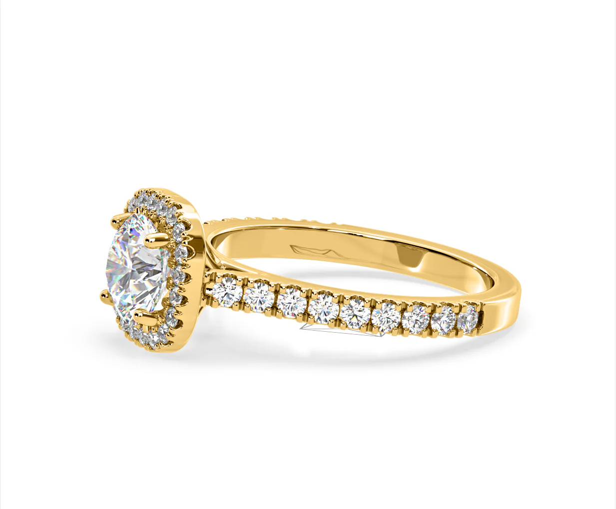 Elizabeth Lab Diamond Halo Engagement Ring in 18K Gold 2.00ct F/VS1 - Image 21
