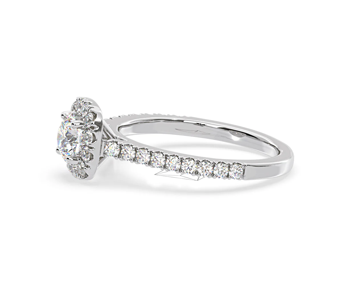 Elizabeth Lab Diamond Halo Engagement Ring in Platinum 1.00ct F/VS1 - Image 24
