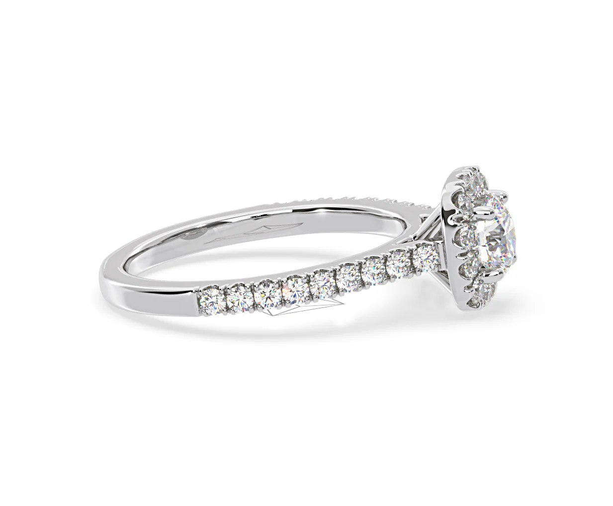Elizabeth Lab Diamond Halo Engagement Ring in Platinum 1.00ct F/VS1 - Image 70
