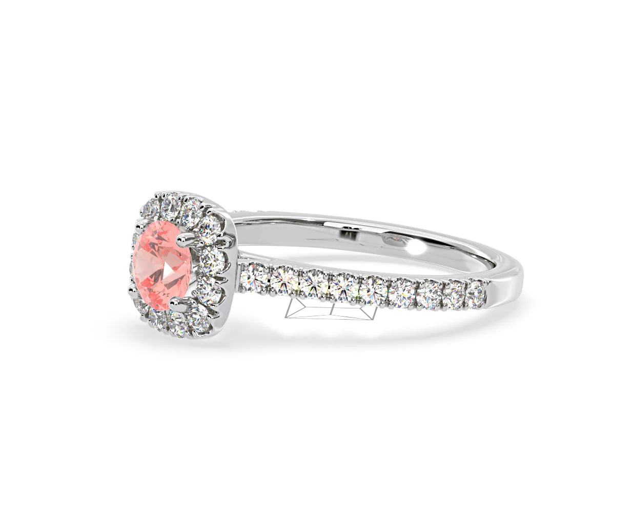 Elizabeth Pink Lab Diamond 1.00ct Halo Ring in 18K White Gold - Elara Collection - Image 20