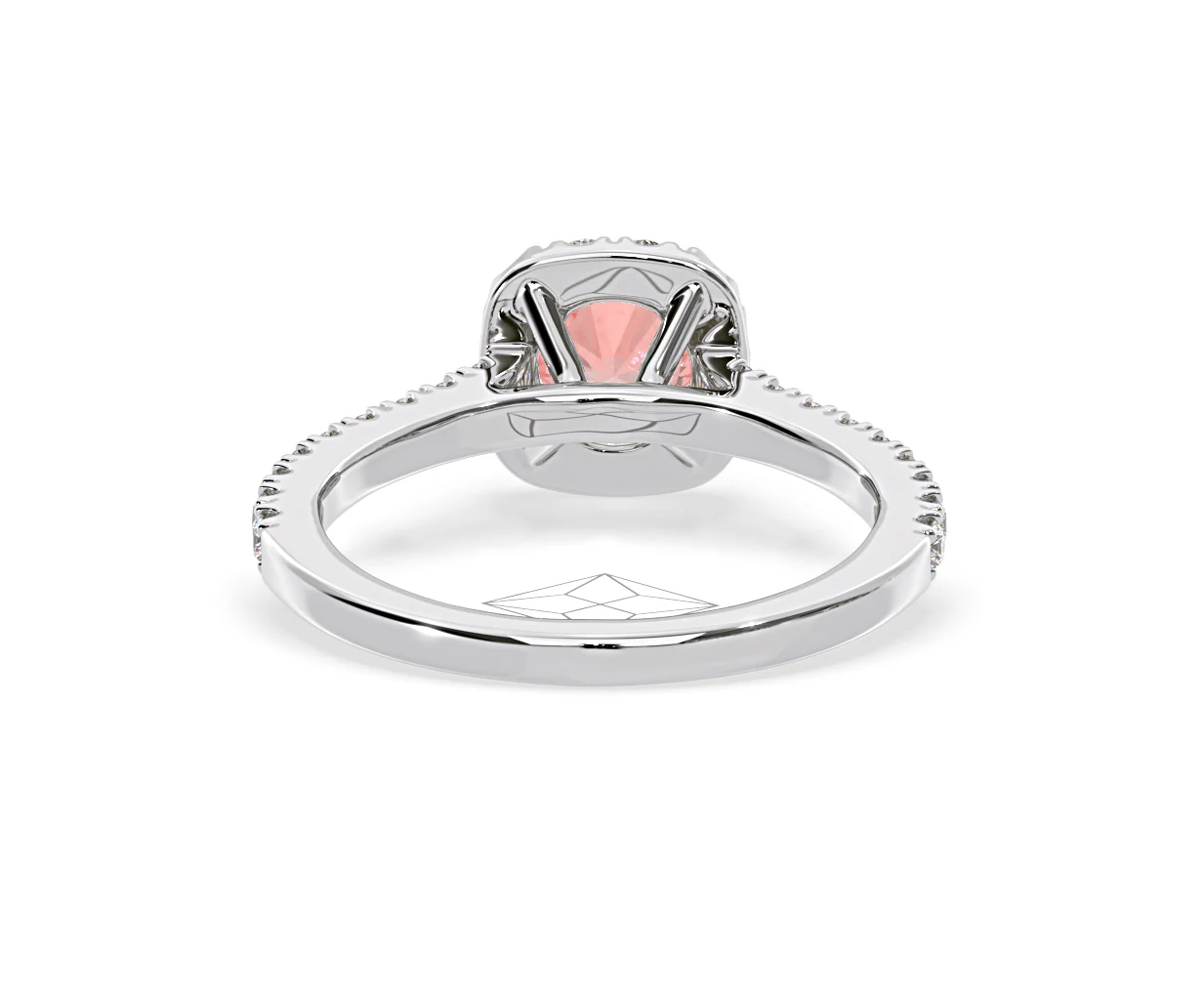 Elizabeth Pink Lab Diamond 1.00ct Halo Ring in 18K White Gold - Elara Collection - Image 49