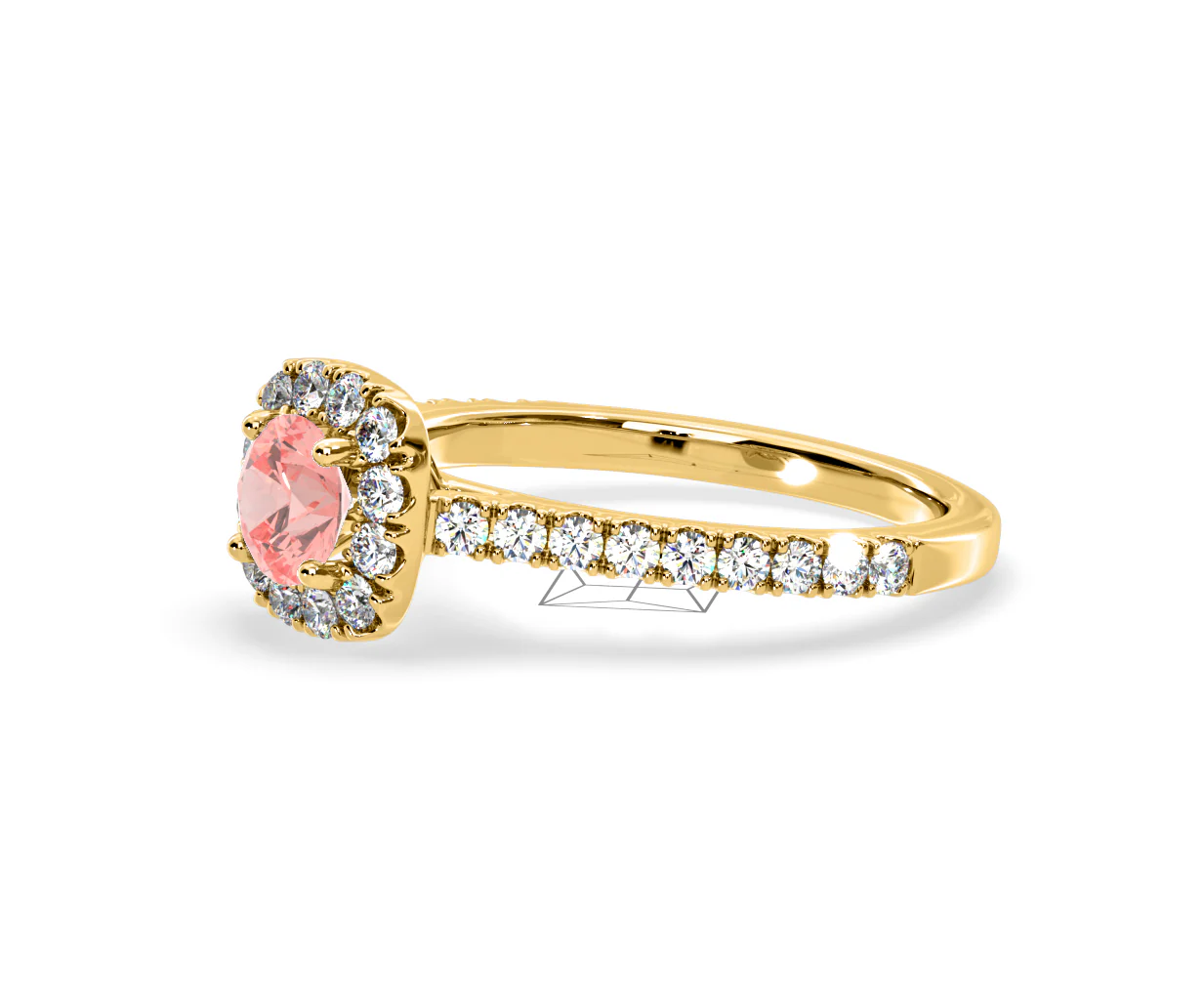 Elizabeth Pink Lab Diamond 1.00ct Halo Ring in 18K Yellow Gold - Elara Collection - Image 20
