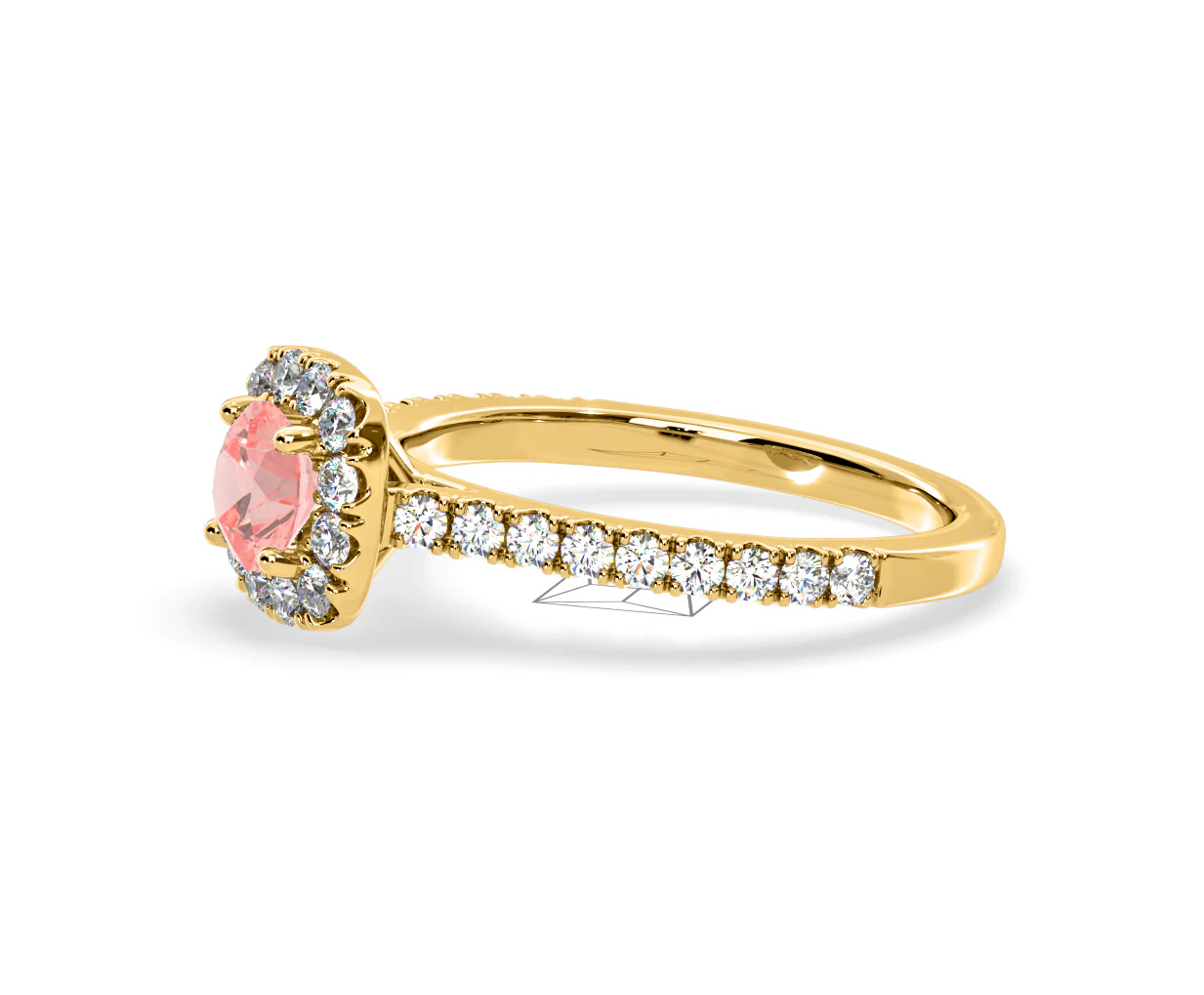 Elizabeth Pink Lab Diamond 1.00ct Halo Ring in 18K Yellow Gold - Elara Collection - Image 22