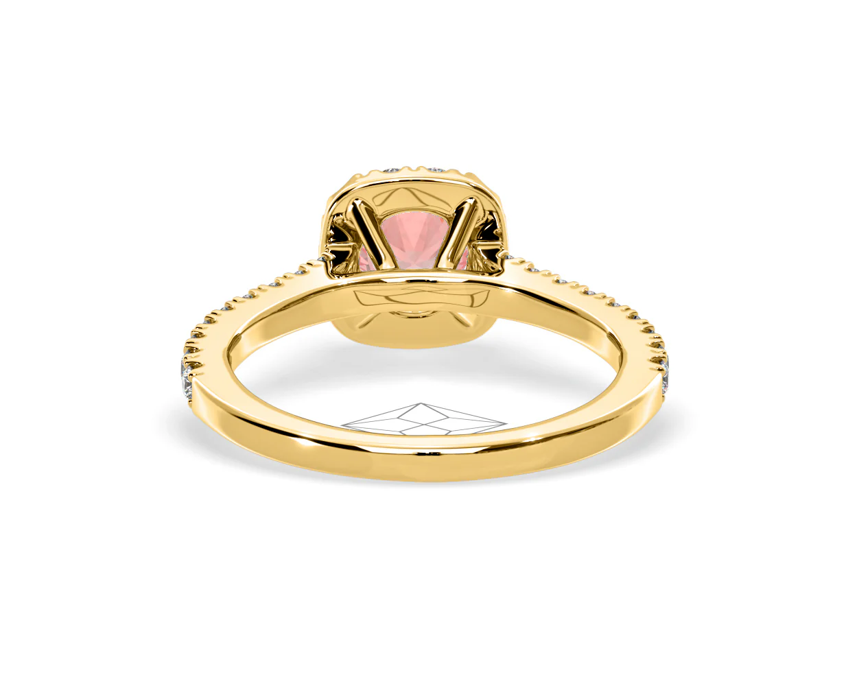 Elizabeth Pink Lab Diamond 1.00ct Halo Ring in 18K Yellow Gold - Elara Collection - Image 47