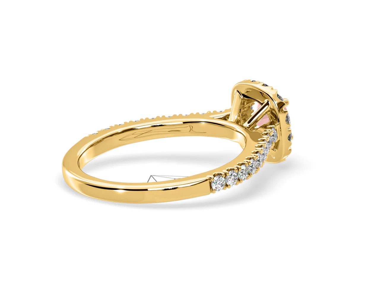Elizabeth Pink Lab Diamond 1.00ct Halo Ring in 18K Yellow Gold - Elara Collection - Image 59