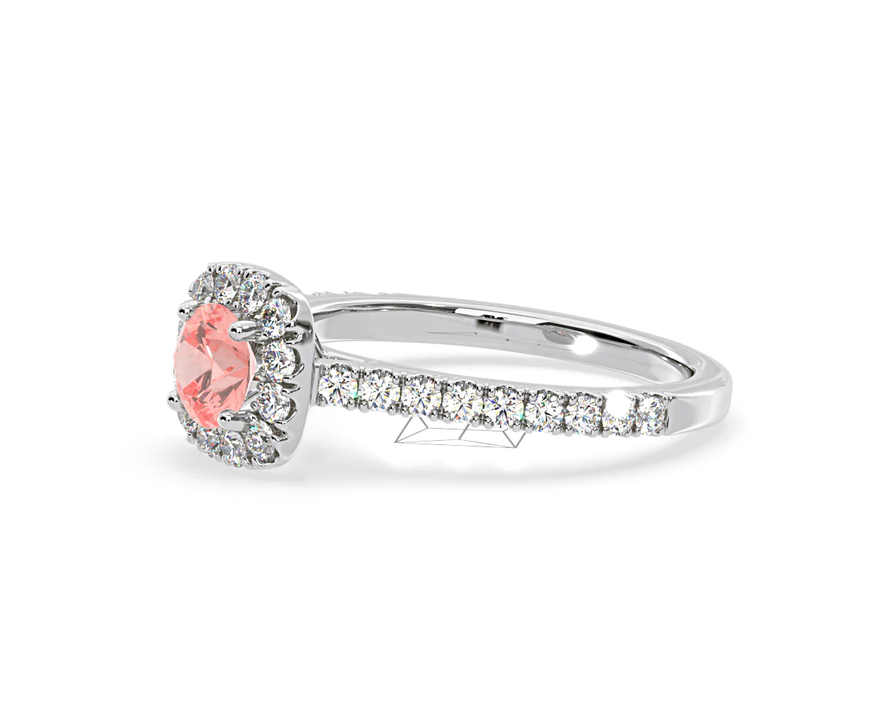 Elizabeth Pink Lab Diamond 1.00ct Halo Ring in Platinum - Elara Collection - Image 21