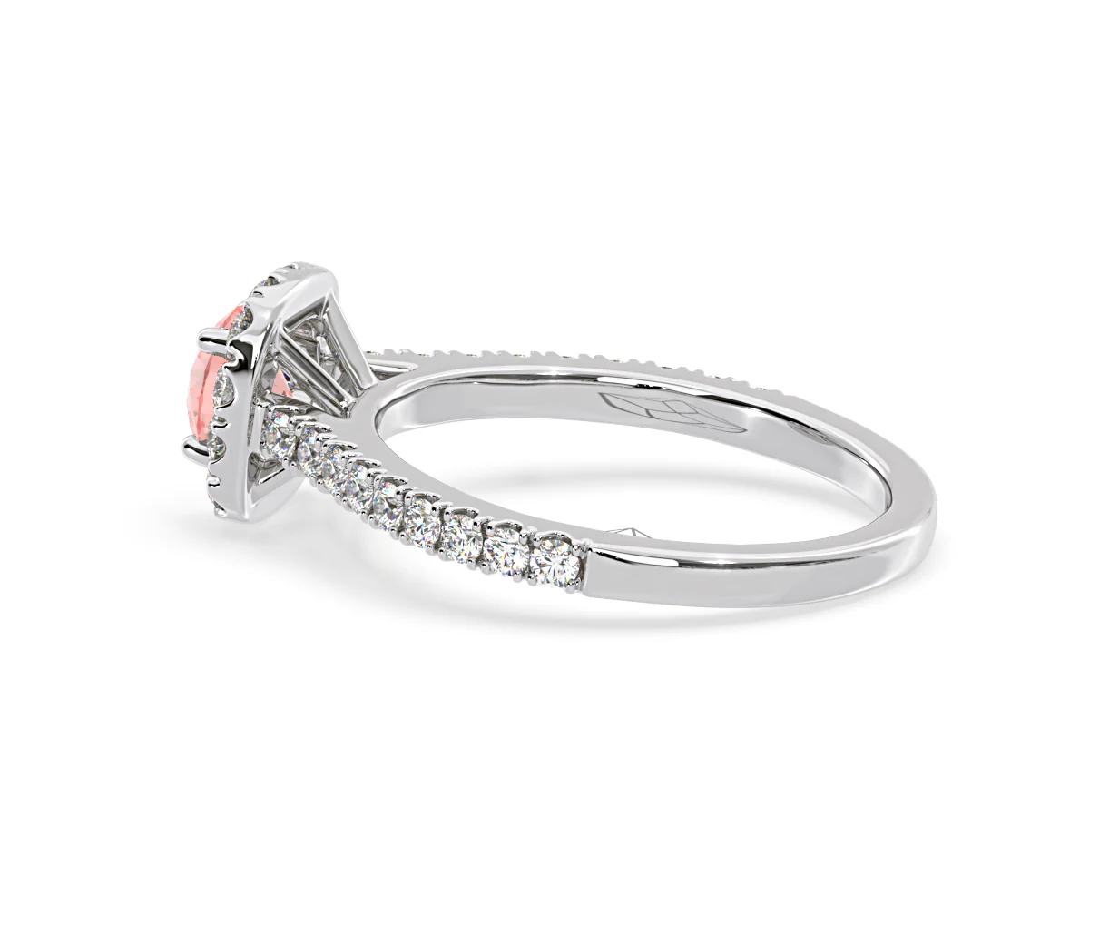 Elizabeth Pink Lab Diamond 1.00ct Halo Ring in Platinum - Elara Collection - Image 33