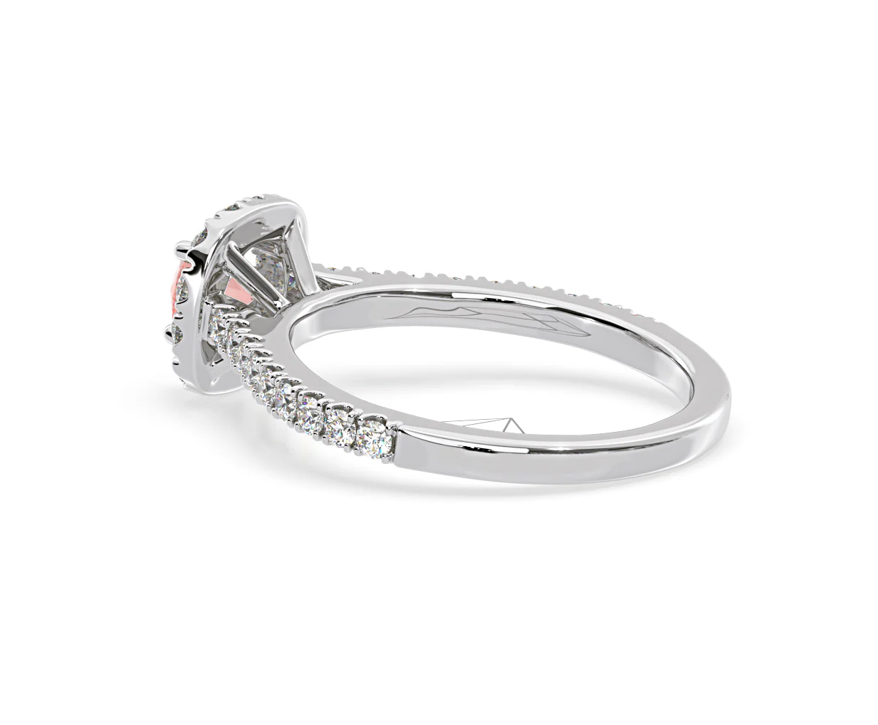 Elizabeth Pink Lab Diamond 1.00ct Halo Ring in Platinum - Elara Collection - Image 36