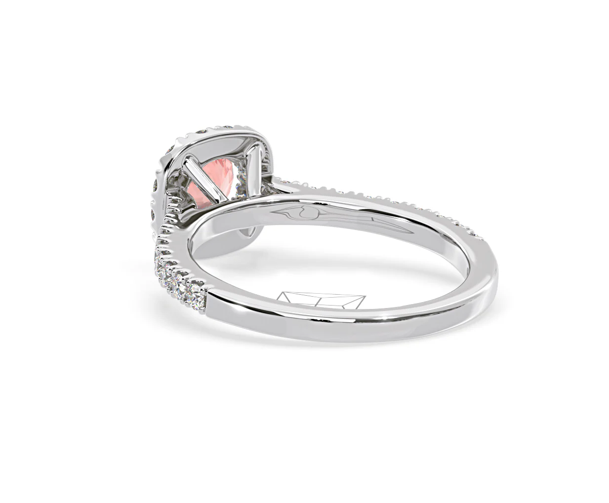 Elizabeth Pink Lab Diamond 1.00ct Halo Ring in Platinum - Elara Collection - Image 41